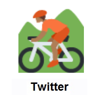 Person Mountain Biking: Medium-Dark Skin Tone on Twitter Twemoji