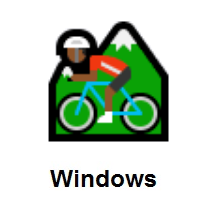 Person Mountain Biking: Medium-Dark Skin Tone on Microsoft Windows