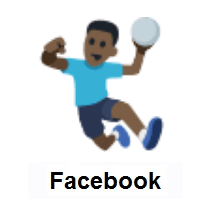 Person Playing Handball: Dark Skin Tone on Facebook