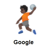 Person Playing Handball: Dark Skin Tone on Google Android