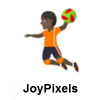 Person Playing Handball: Dark Skin Tone on JoyPixels