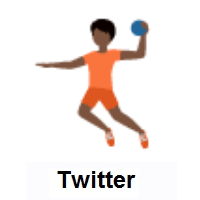 Person Playing Handball: Dark Skin Tone on Twitter Twemoji