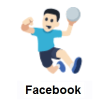 Person Playing Handball: Light Skin Tone on Facebook