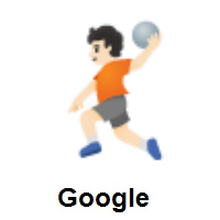 Person Playing Handball: Light Skin Tone on Google Android