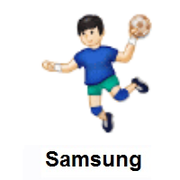 Person Playing Handball: Light Skin Tone on Samsung