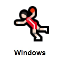 Person Playing Handball: Light Skin Tone on Microsoft Windows