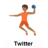 Person Playing Handball: Medium-Dark Skin Tone on Twitter Twemoji