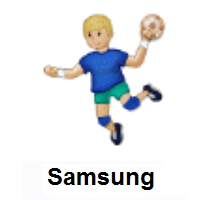 Person Playing Handball: Medium-Light Skin Tone on Samsung
