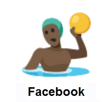 Person Playing Water Polo: Dark Skin Tone on Facebook