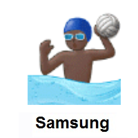 Person Playing Water Polo: Dark Skin Tone on Samsung