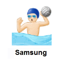 Person Playing Water Polo: Light Skin Tone on Samsung