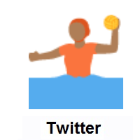 Person Playing Water Polo: Medium-Dark Skin Tone on Twitter Twemoji