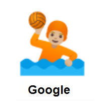 Person Playing Water Polo: Medium-Light Skin Tone on Google Android