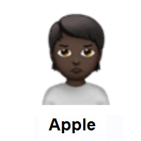 Person Pouting: Dark Skin Tone on Apple iOS