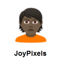 Person Pouting: Dark Skin Tone on JoyPixels