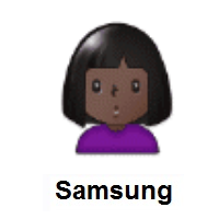 Person Pouting: Dark Skin Tone on Samsung