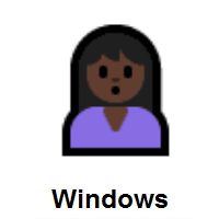 Person Pouting: Dark Skin Tone on Microsoft Windows
