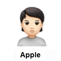 Person Pouting: Light Skin Tone on Apple iOS