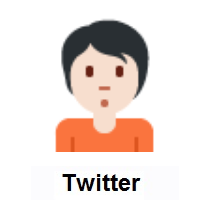 Person Pouting: Light Skin Tone on Twitter Twemoji