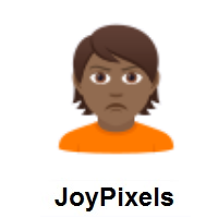 Person Pouting: Medium-Dark Skin Tone on JoyPixels