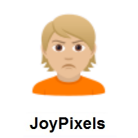 Person Pouting: Medium-Light Skin Tone on JoyPixels