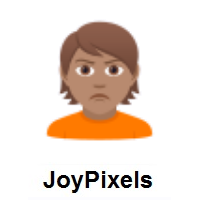 Person Pouting: Medium Skin Tone on JoyPixels