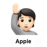 Person Raising Hand: Light Skin Tone on Apple iOS