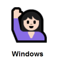 Person Raising Hand: Light Skin Tone on Microsoft Windows