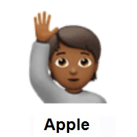 Person Raising Hand: Medium-Dark Skin Tone on Apple iOS