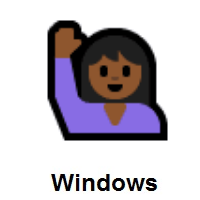 Person Raising Hand: Medium-Dark Skin Tone on Microsoft Windows