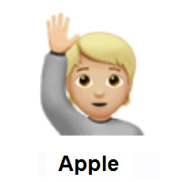 Person Raising Hand: Medium-Light Skin Tone on Apple iOS