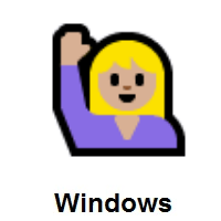 Person Raising Hand: Medium-Light Skin Tone on Microsoft Windows
