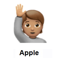 Person Raising Hand: Medium Skin Tone on Apple iOS