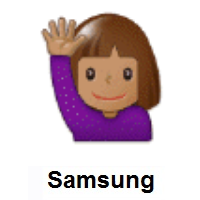 Person Raising Hand: Medium Skin Tone on Samsung