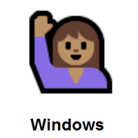 Person Raising Hand: Medium Skin Tone on Microsoft Windows