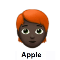 Person: Red Hair: Dark Skin Tone on Apple iOS