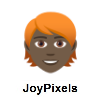 Person: Red Hair: Dark Skin Tone on JoyPixels