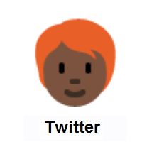 Person: Red Hair: Dark Skin Tone on Twitter Twemoji