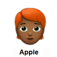 Person: Red Hair: Medium-Dark Skin Tone on Apple iOS