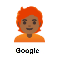Person: Red Hair: Medium-Dark Skin Tone on Google Android