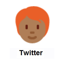 Person: Red Hair: Medium-Dark Skin Tone on Twitter Twemoji