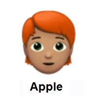 Person: Red Hair: Medium Skin Tone on Apple iOS