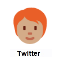 Person: Red Hair: Medium Skin Tone on Twitter Twemoji