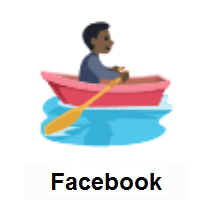 Person Rowing Boat: Dark Skin Tone on Facebook