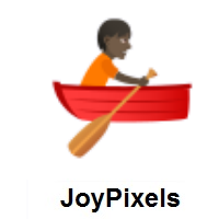 Person Rowing Boat: Dark Skin Tone on JoyPixels