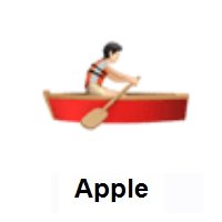 Person Rowing Boat: Light Skin Tone on Apple iOS