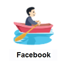 Person Rowing Boat: Light Skin Tone on Facebook