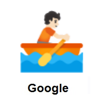 Person Rowing Boat: Light Skin Tone on Google Android