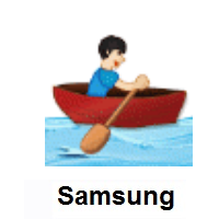 Person Rowing Boat: Light Skin Tone on Samsung