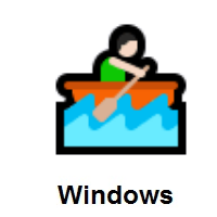 Person Rowing Boat: Light Skin Tone on Microsoft Windows